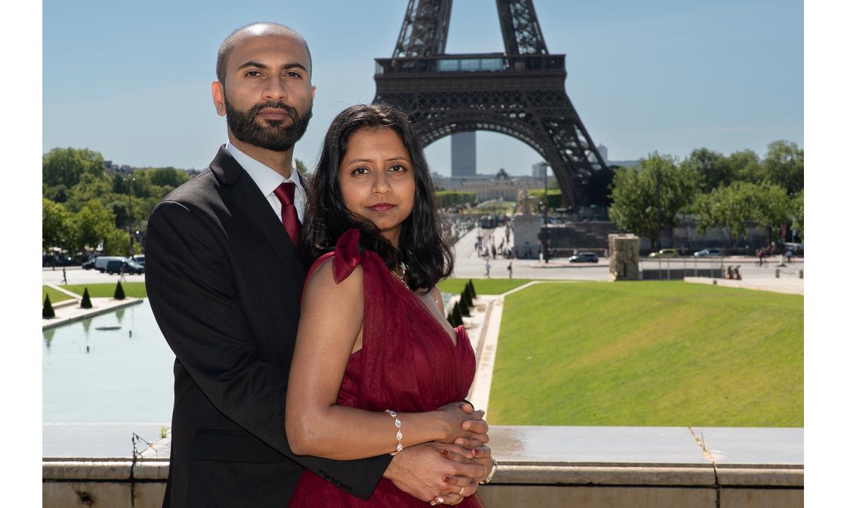 Séance photo couple Tour Eiffel port Debilly