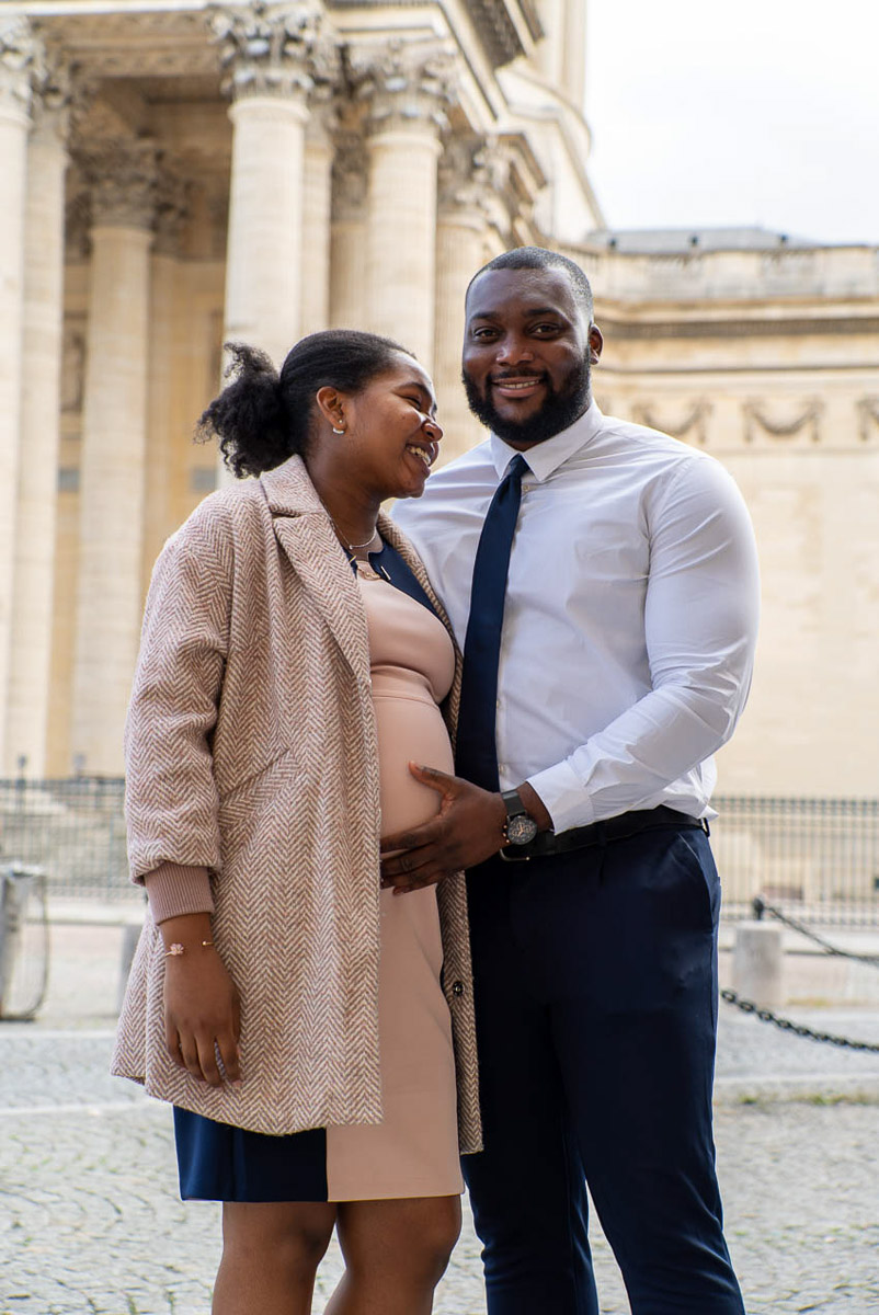 Photographe mariage Paris - 252 Photo Couple Heureux Femme Enceinte Pantheon Paris